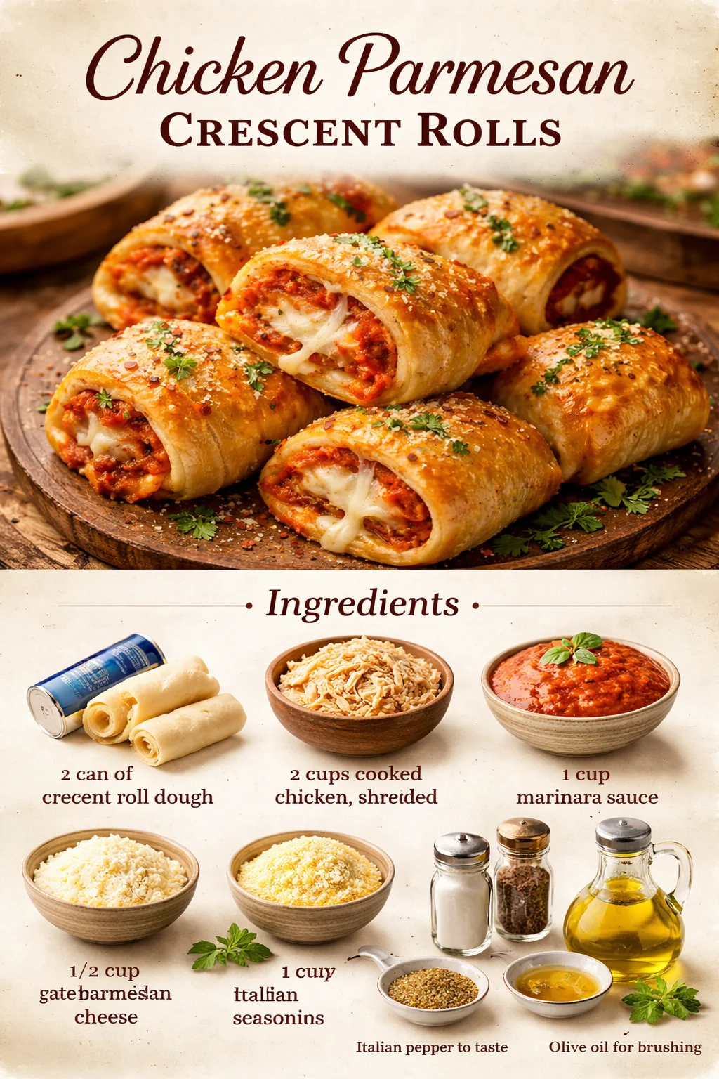 Chicken Parmesan Crescent Rolls