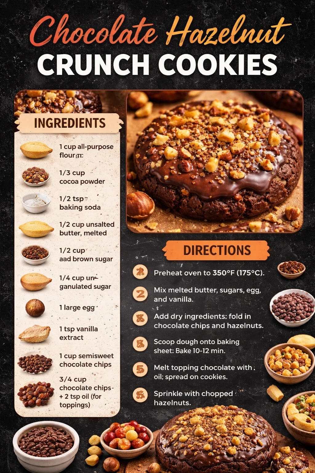 Chocolate Hazelnut Crunch Cookies