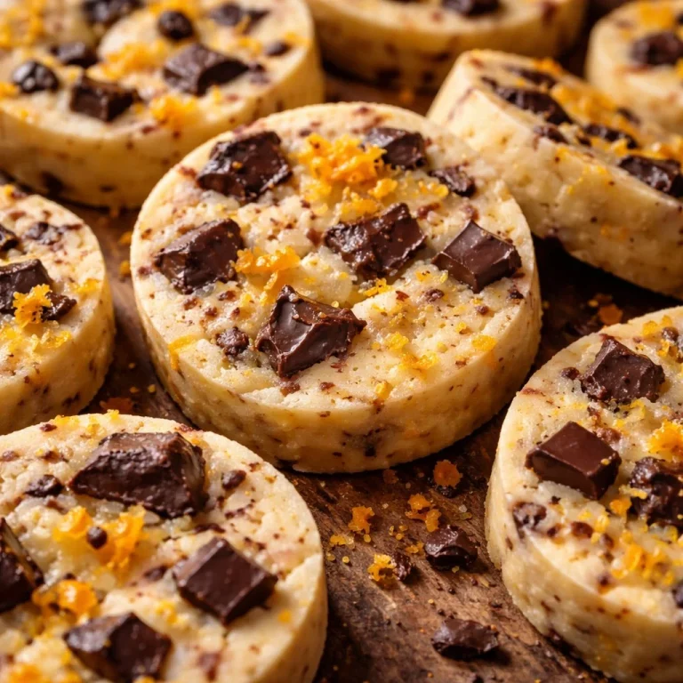 Chocolate Orange Shortbread Cookies with a crispy texture and citrus aroma