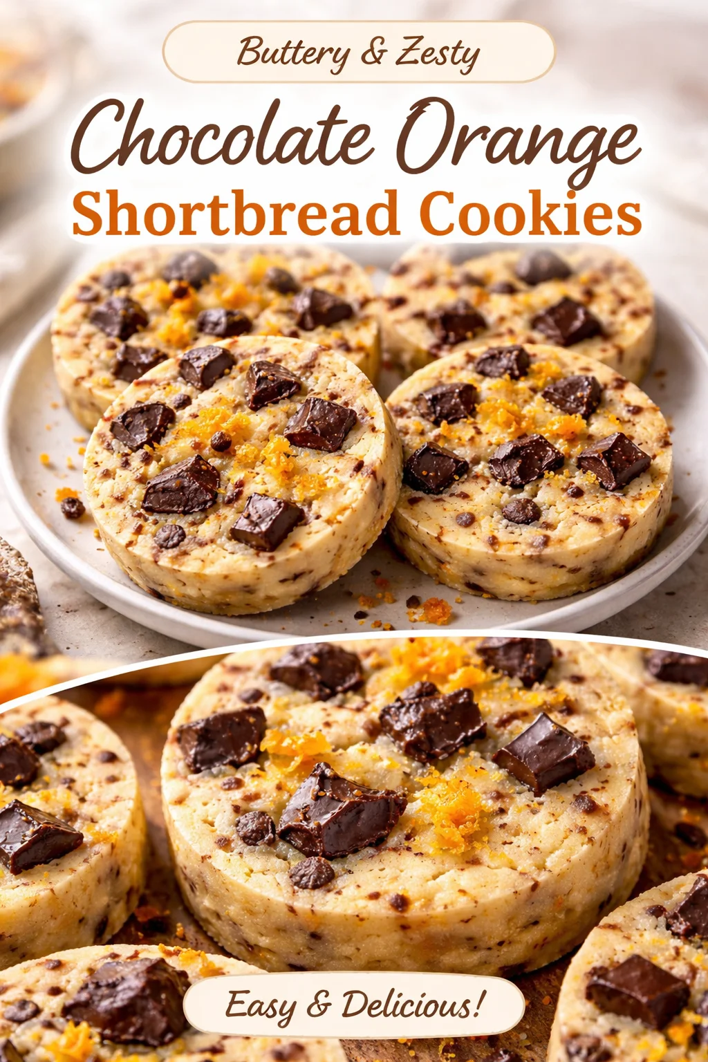 Chocolate Orange Shortbread Cookies