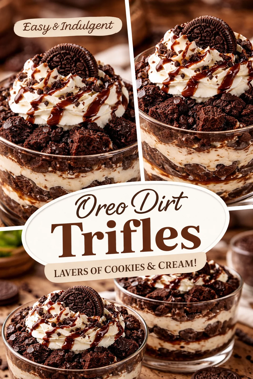 Chocolate Oreo Cheesecake Brownie Trifle