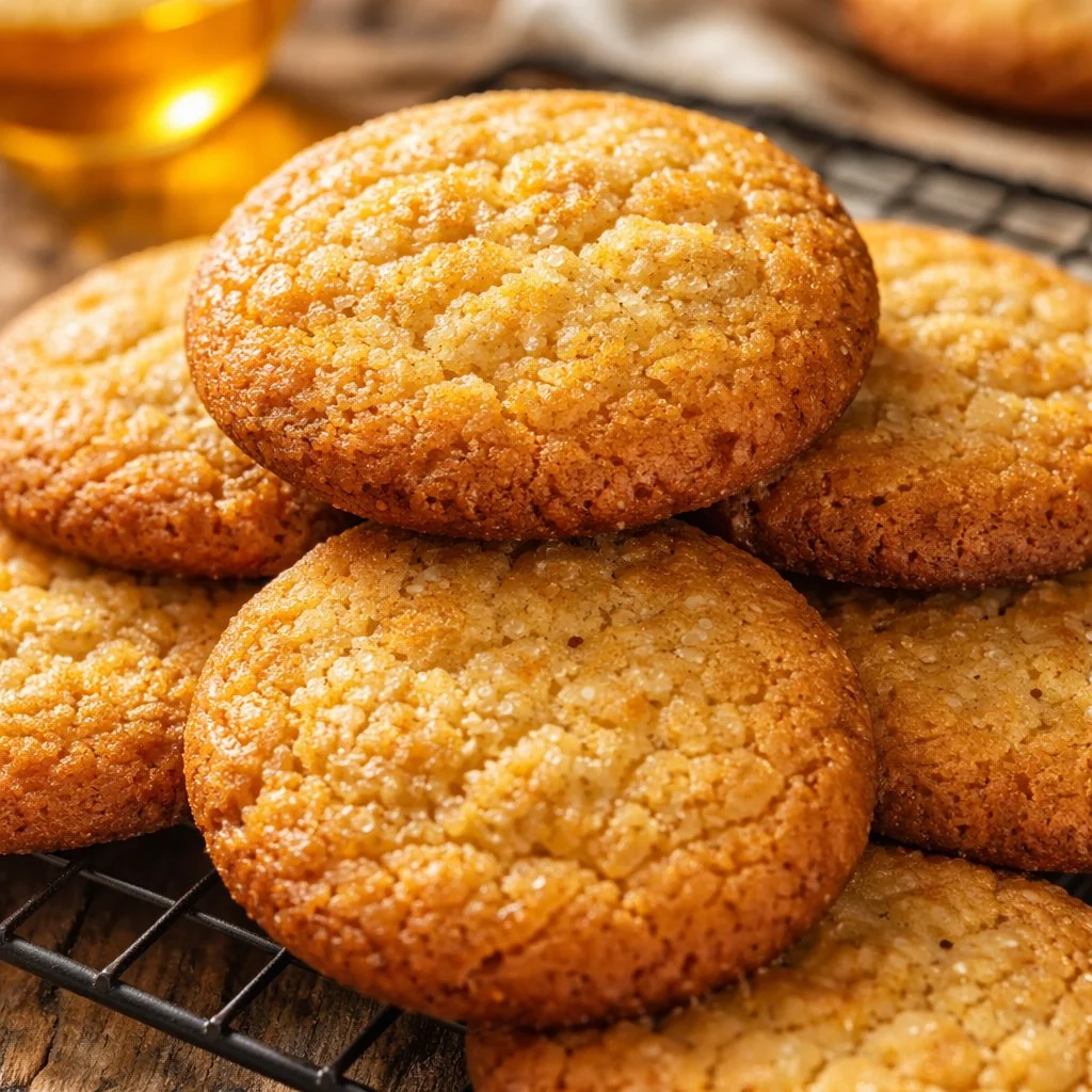 A plate of delicious coconut flour honey cookies, gluten-free and healthy.