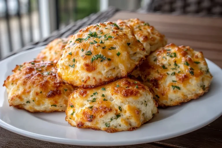 Crab stuffed cheddar bay biscuits served with lemon butter sauce