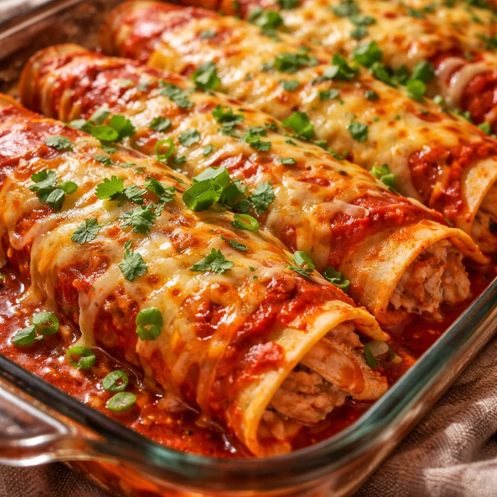 Creamy Chicken Sour Cream Enchiladas