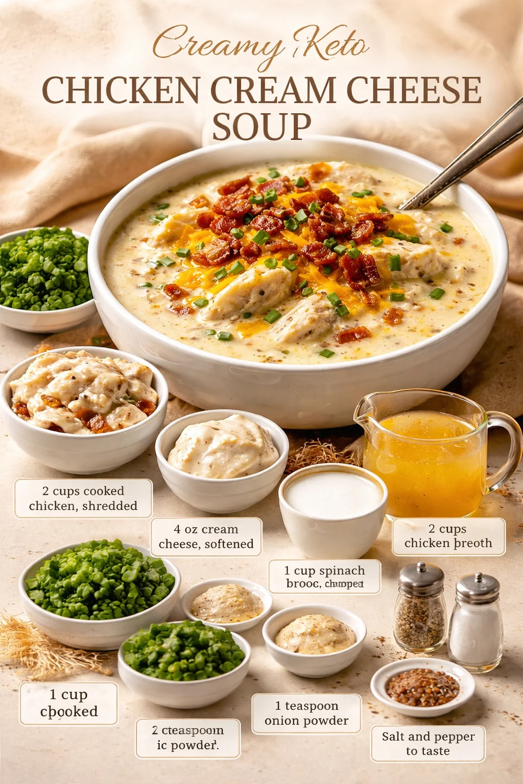 Creamy Keto Chicken Cream Cheese Soup