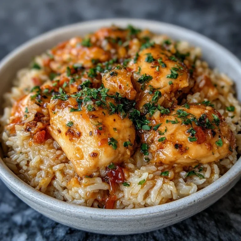 Crock Pot Chicken and Rice dish served with herbs and spices
