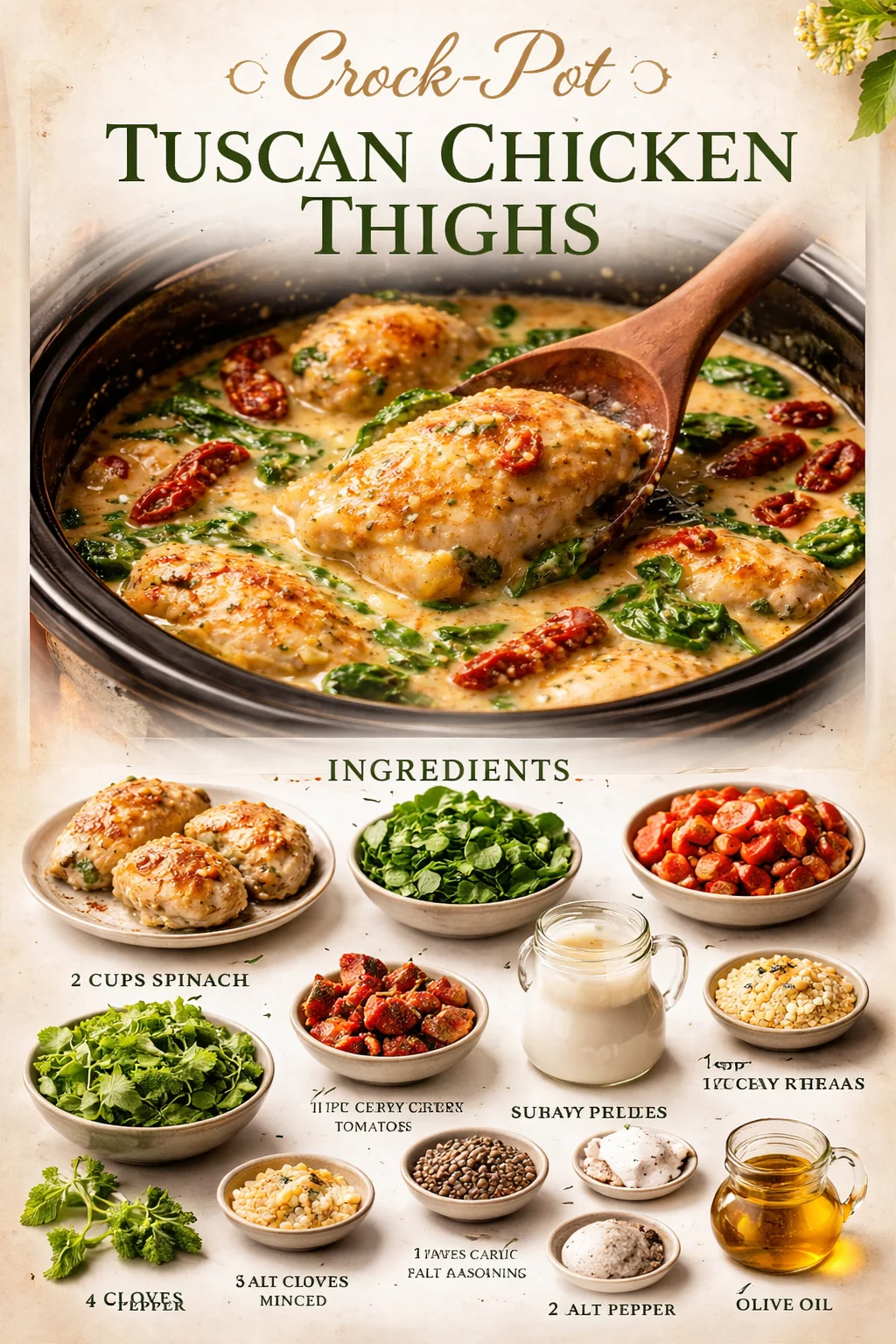 Crock-Pot Tuscan Chicken Thighs