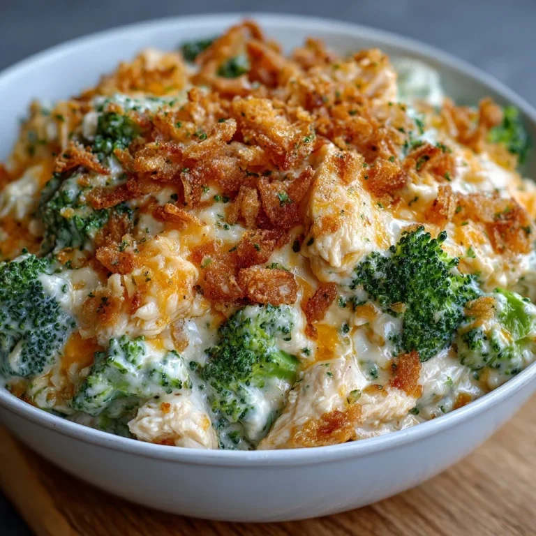 Delicious Crockpot Chicken Divan served with broccoli and cheese sauce