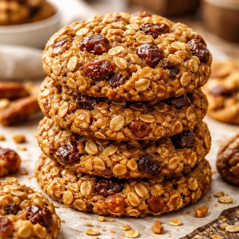 Delicious date oatmeal breakfast cookies arranged on a plate