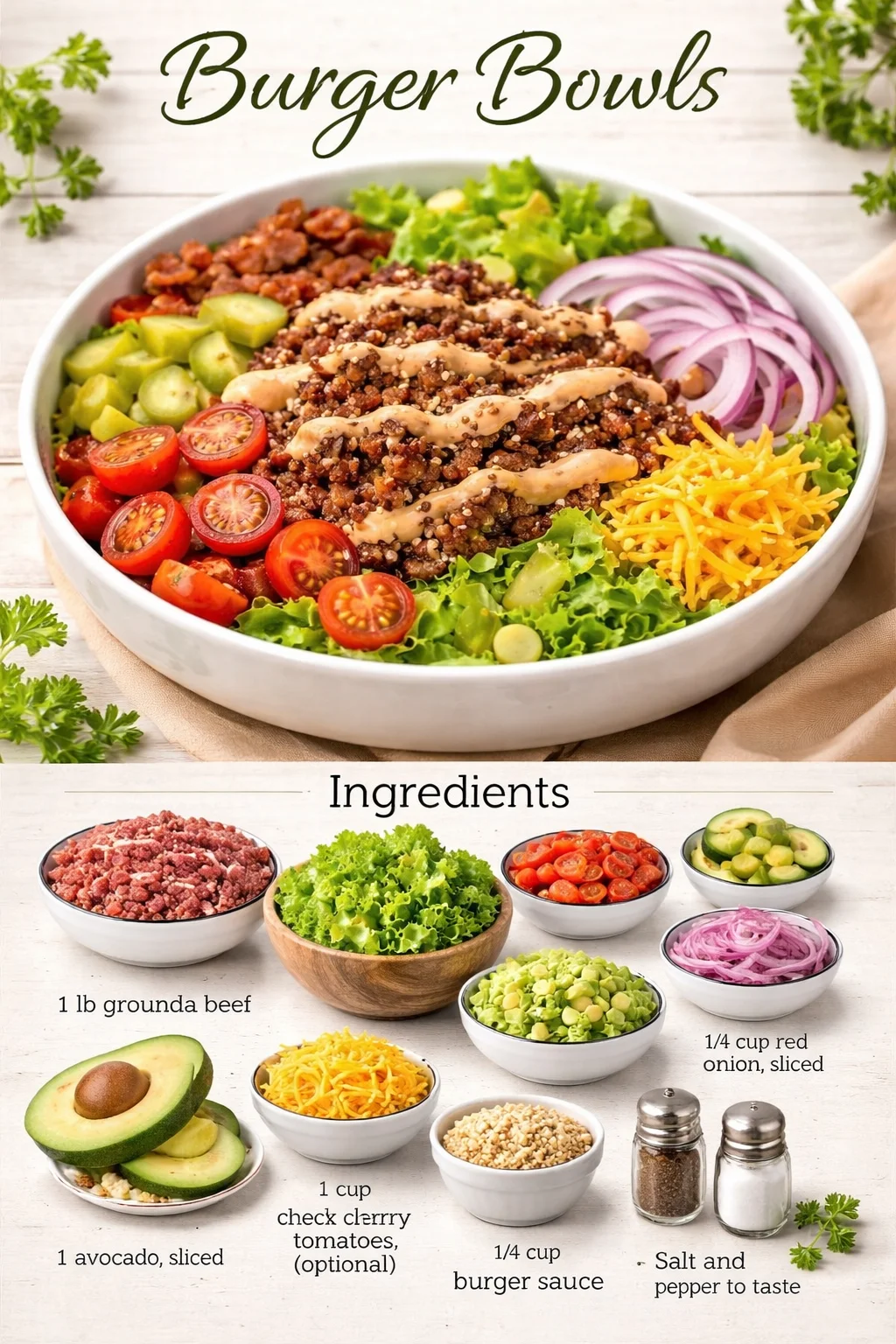 Deconstructed Burger Bowls