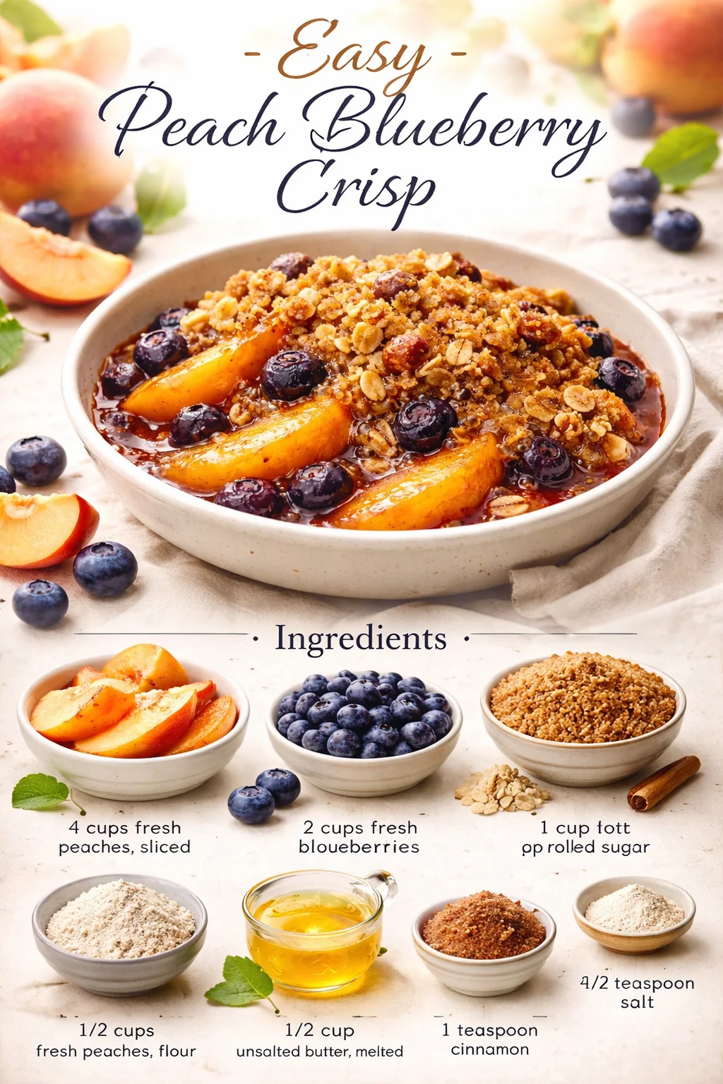 Easy Peach Blueberry Crisp