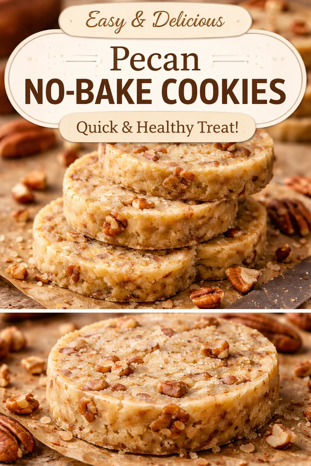 Easy Pecan Sandies Slice-and-Bake Shortbread Cookies