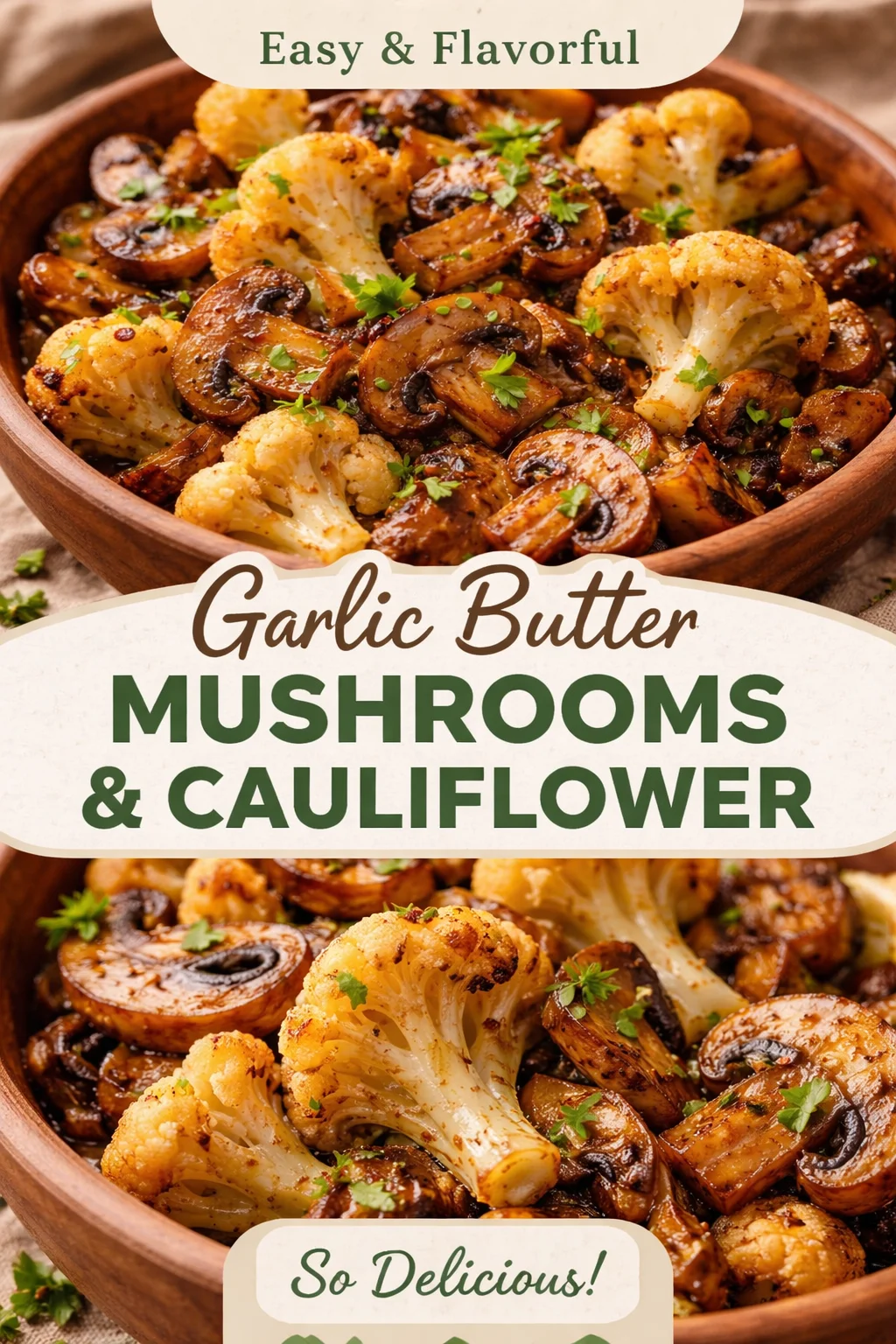 Garlic Cauliflower Mushroom Skillet