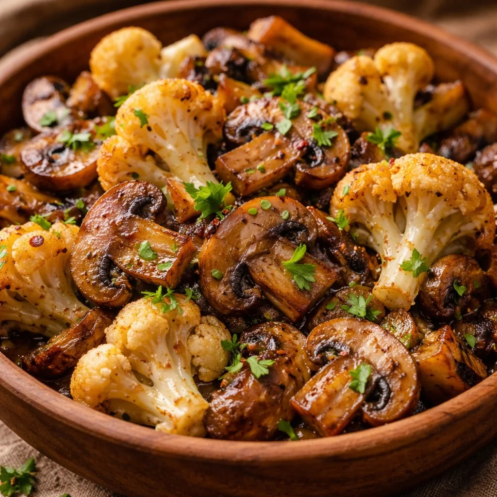 Garlic Cauliflower Mushroom Skillet