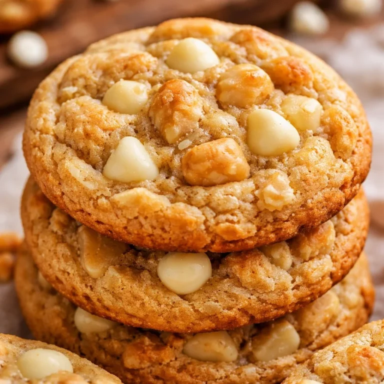 Gluten-Free White Chocolate Macadamia Nut Cookies freshly baked on a plate.