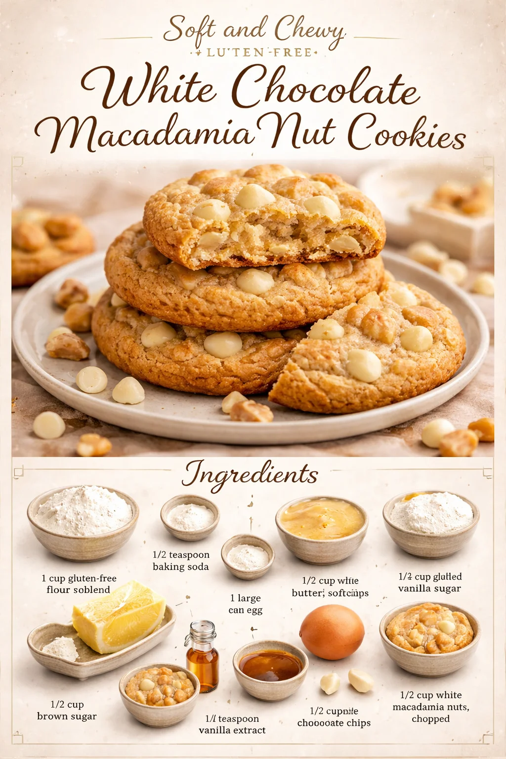 Gluten-Free White Chocolate Macadamia Nut Cookies