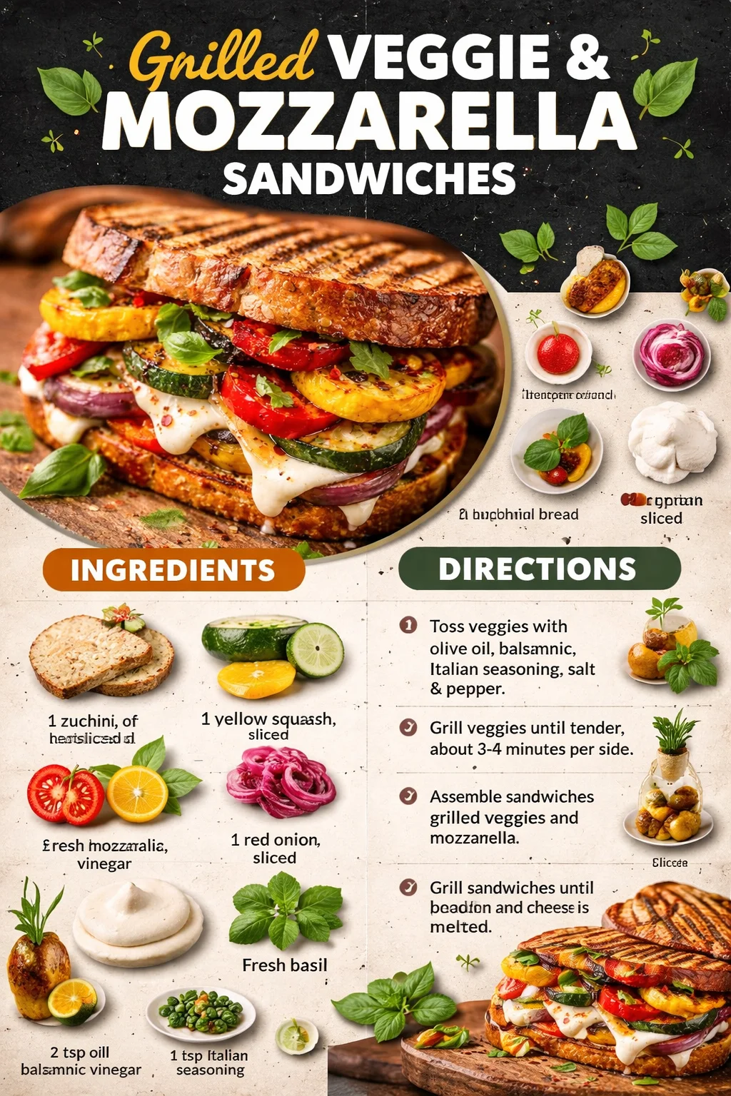 Grilled Veggie and Mozzarella Sandwich