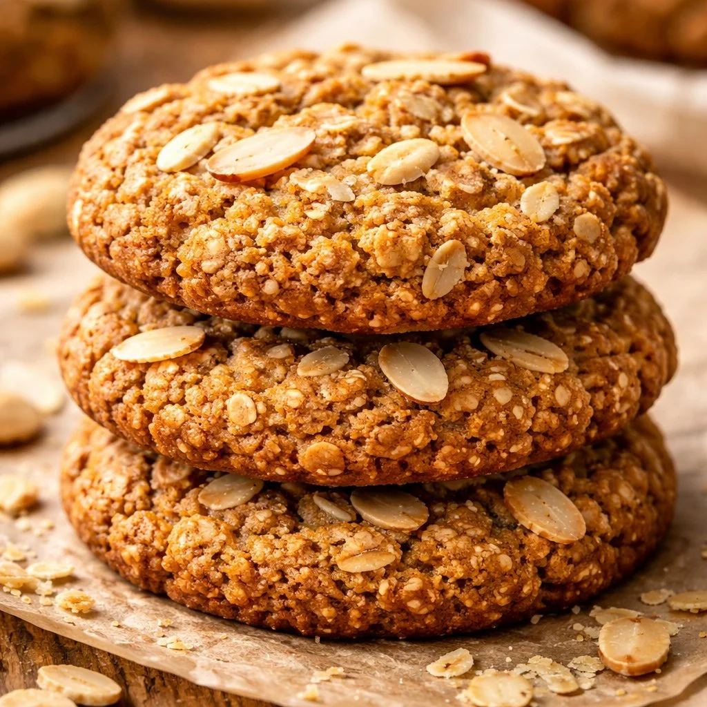 Healthy sugar free oatmeal cookies on a plate, perfect for snacks