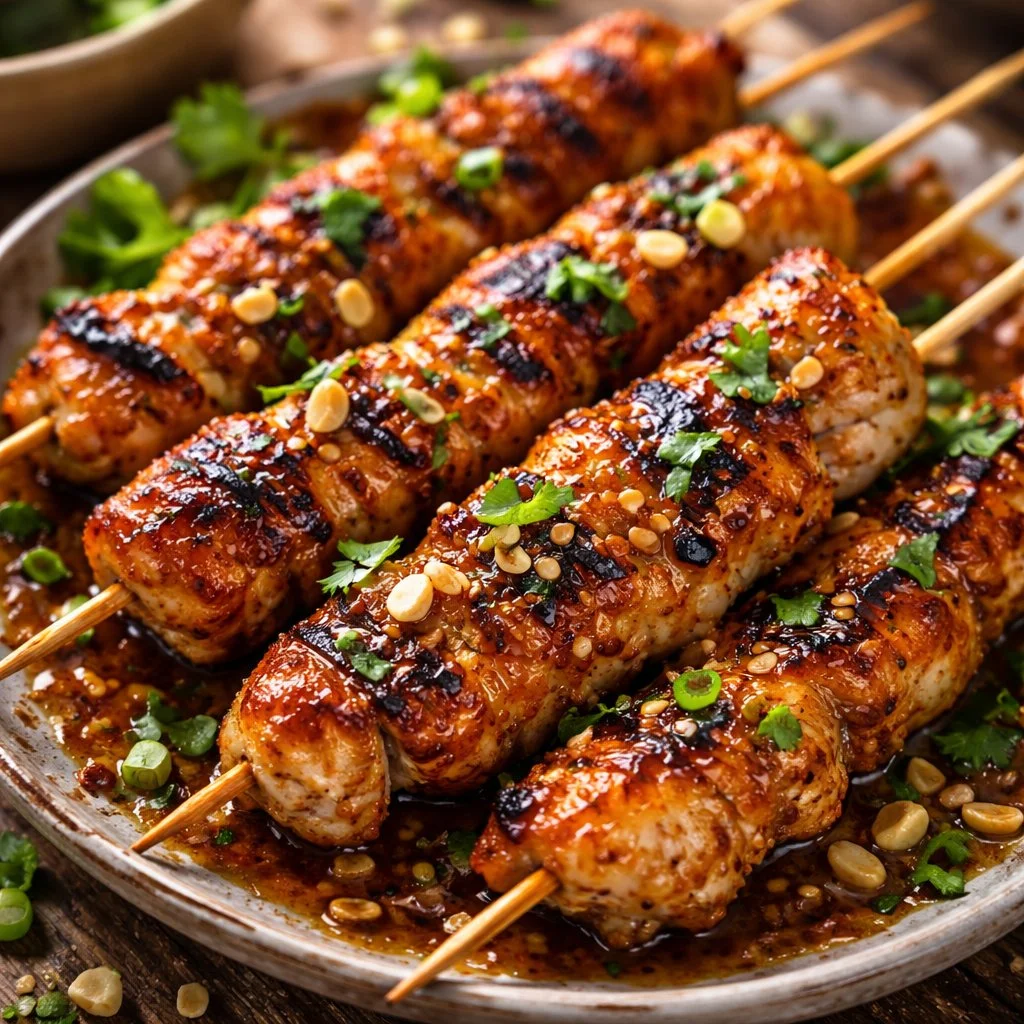 Honey Garlic Chicken Skewers