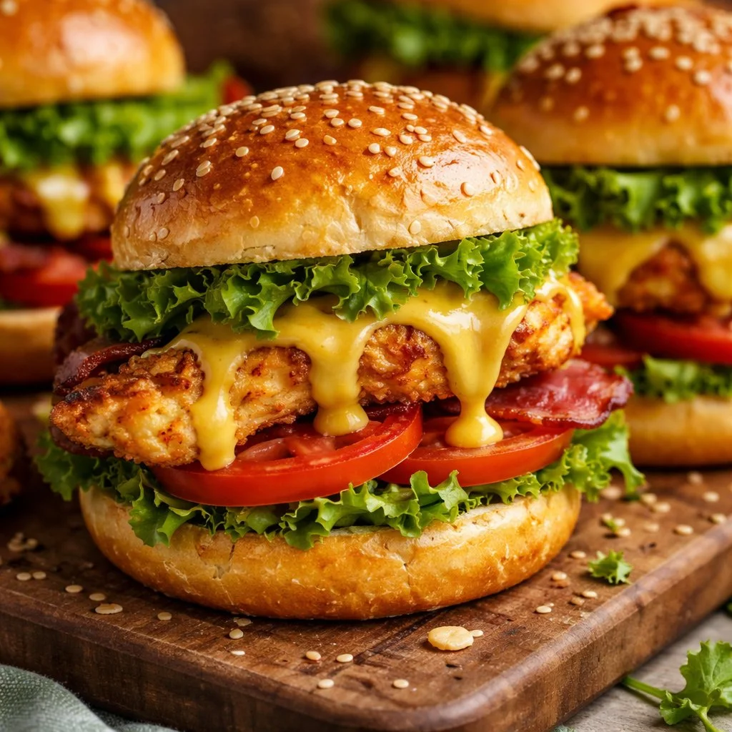Juicy Honey Mustard Chicken Sliders served on a platter with fresh toppings