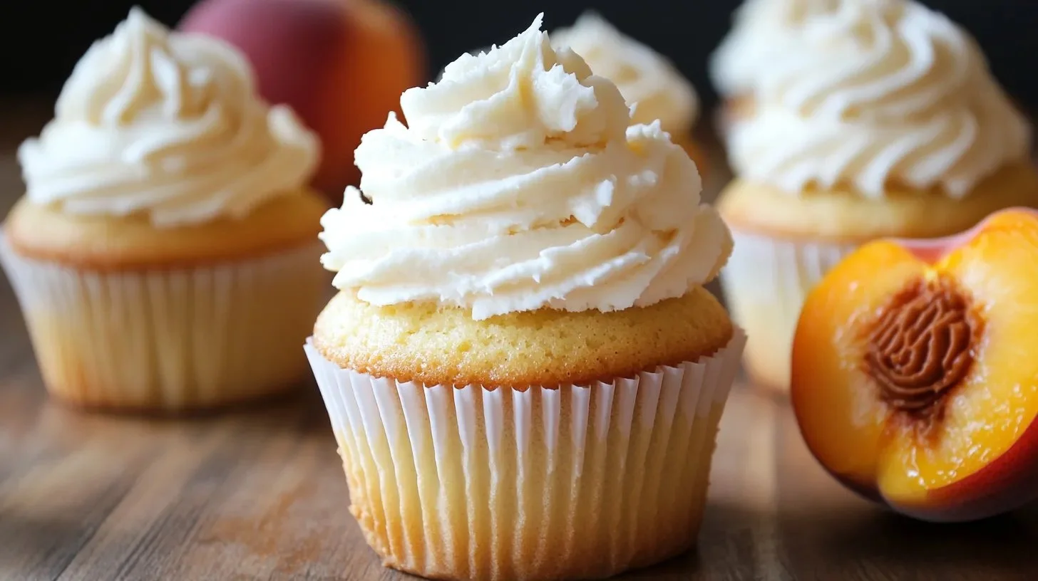 Honey Peach Cream Cheese Cupcakes
