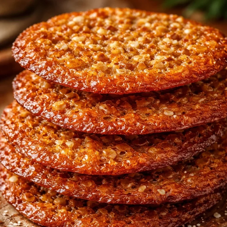 Freshly baked lace cookies with a crispy texture and delicate appearance