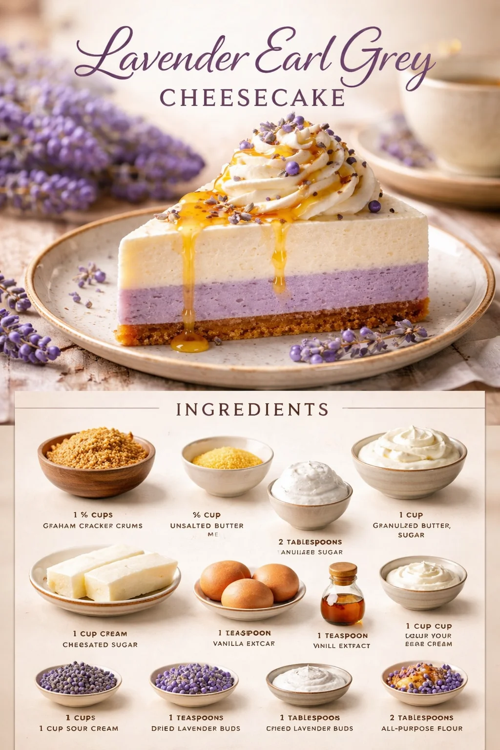 Lavender Earl Grey Cheesecake