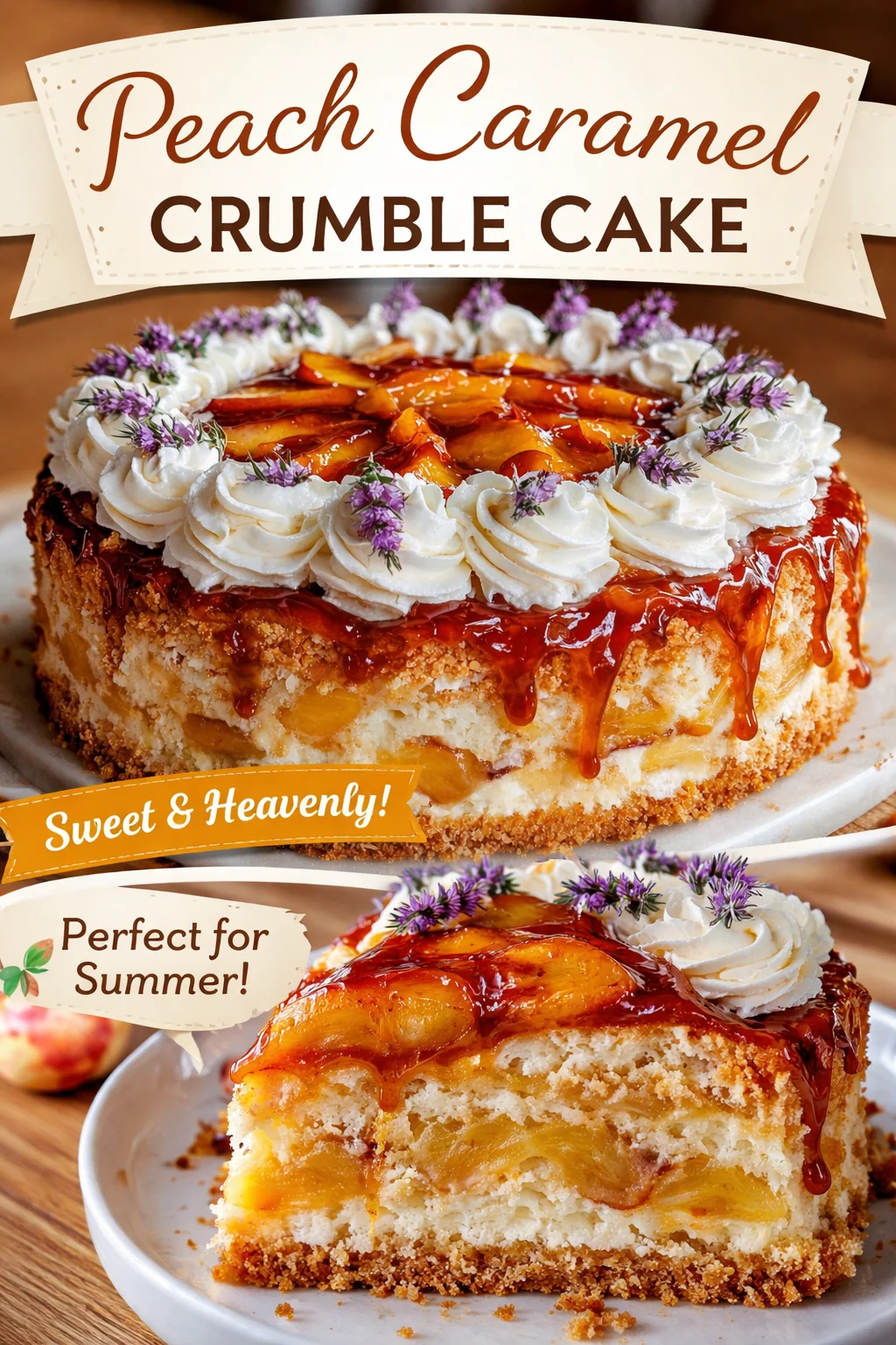 Lavender Peach Celebration Cake