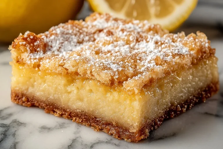 Delicious lemon bars with a buttery crust and zesty lemon topping