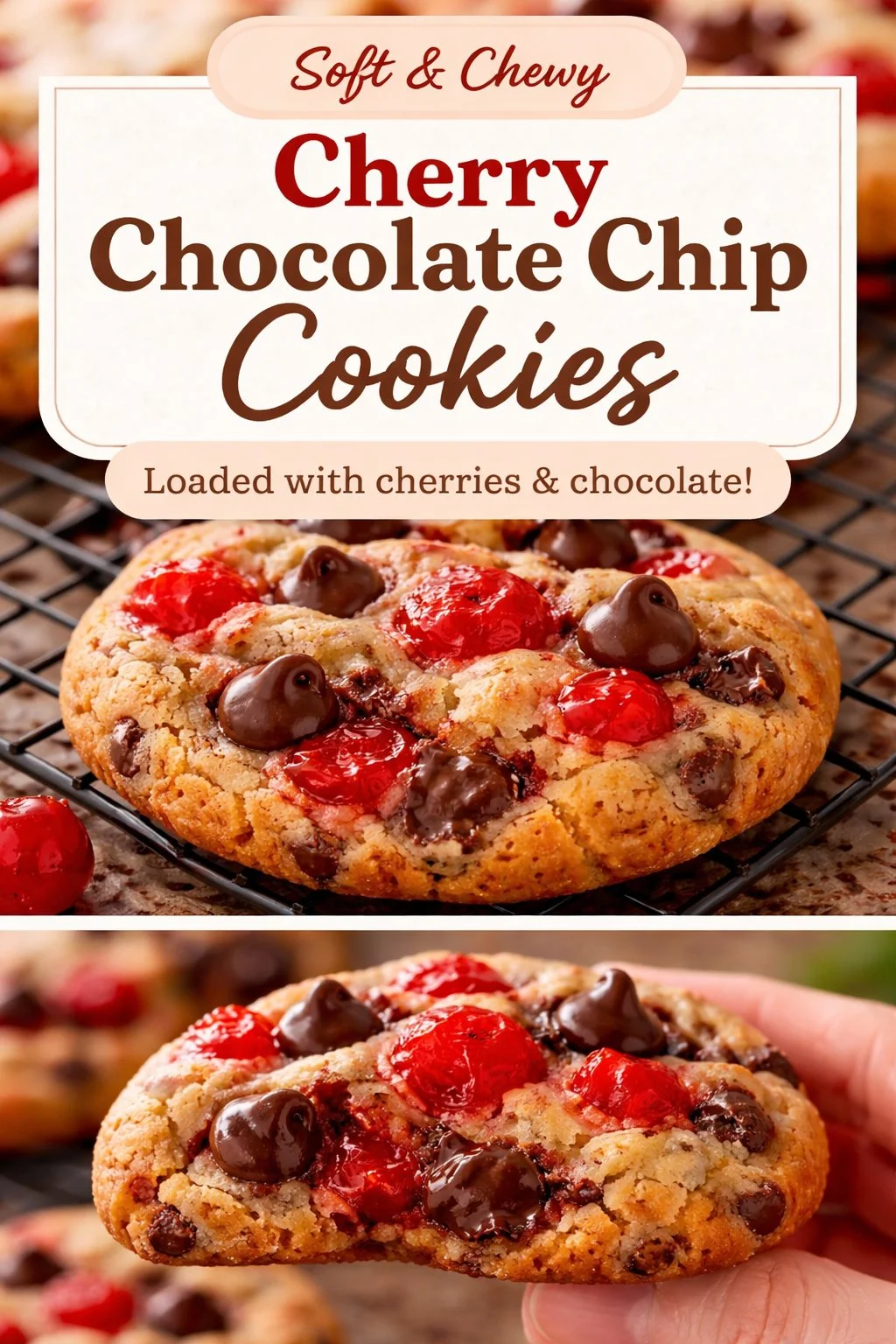 Maraschino Cherry Chocolate Chip Cookies