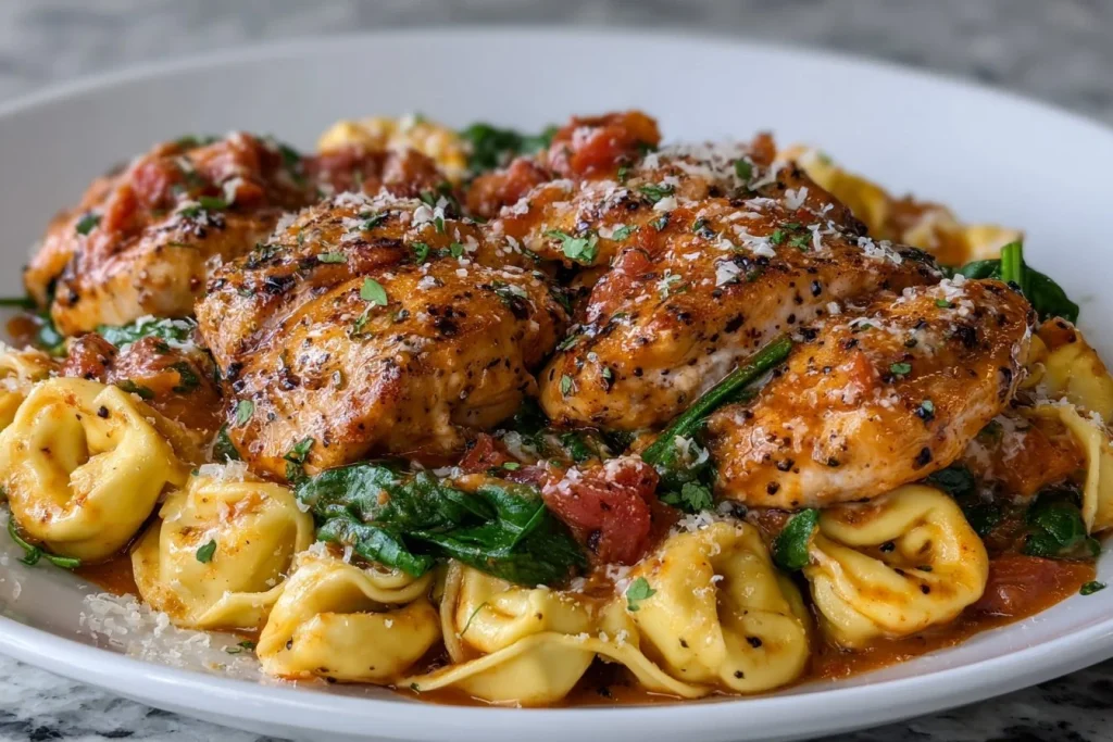 Delicious Marry Me Chicken Tortellini served with creamy sauce and herbs.