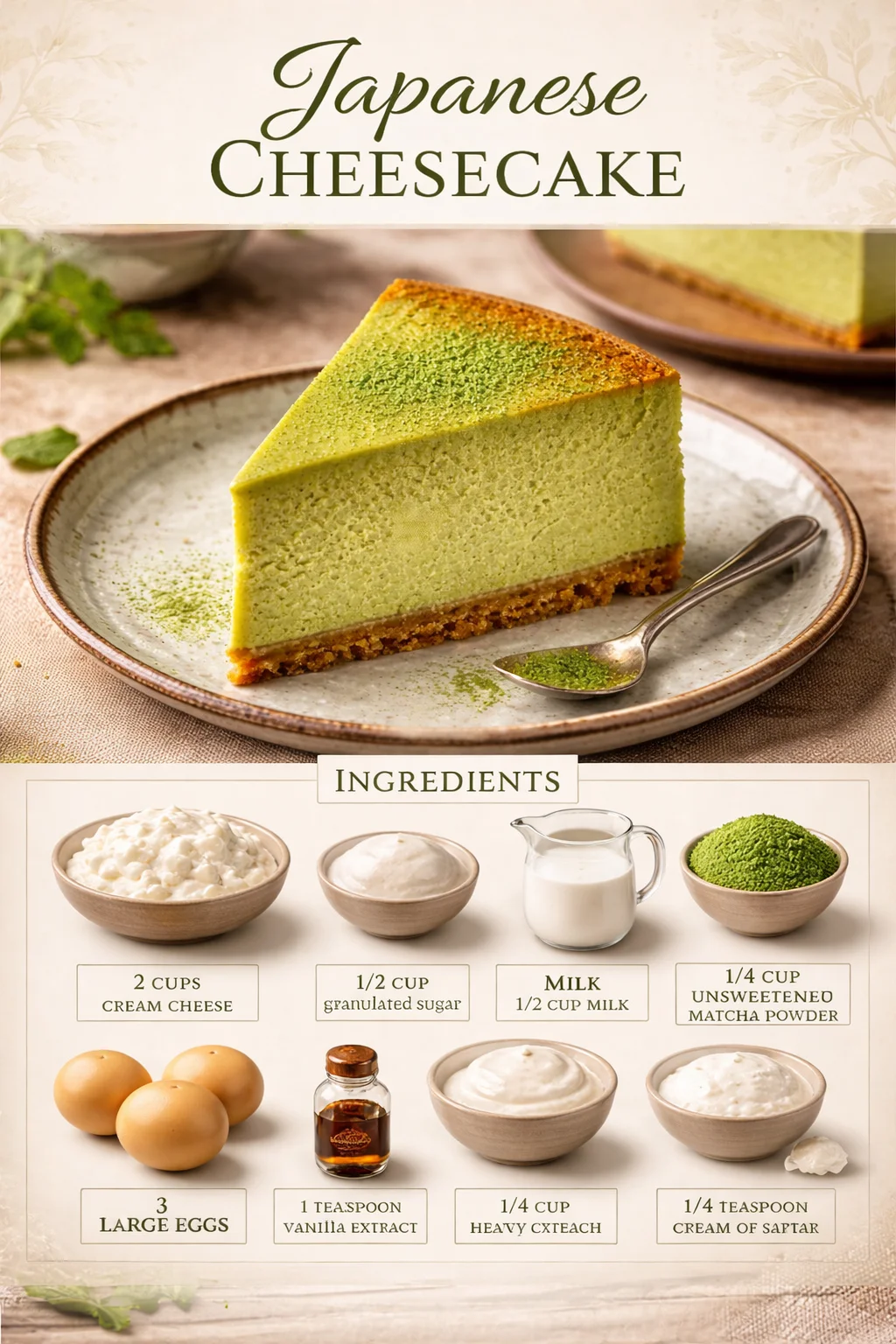 Matcha Japanese Cheesecake