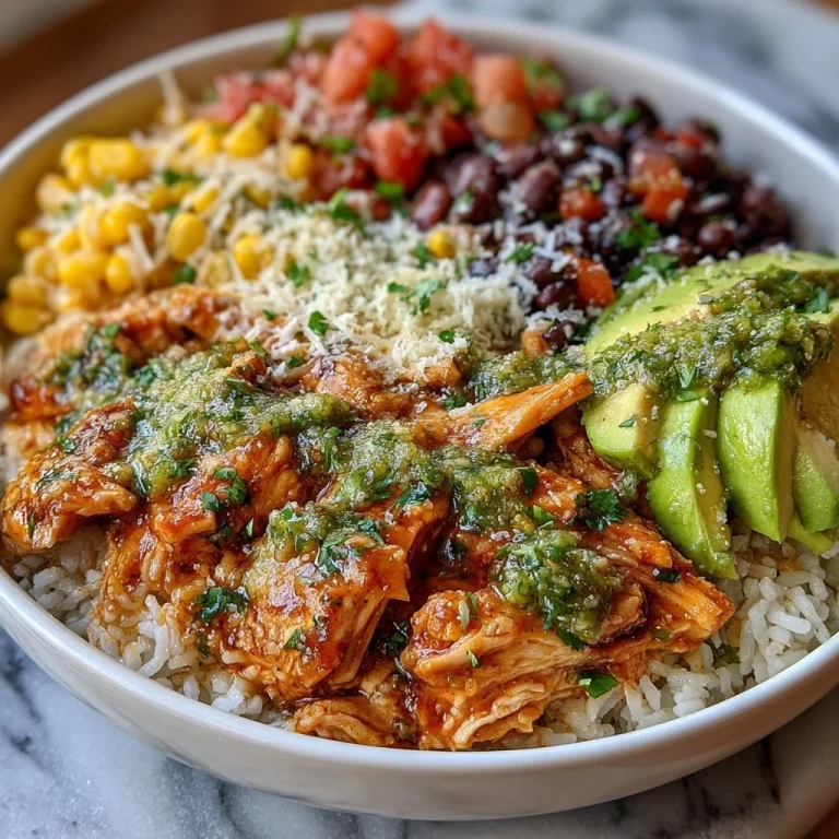 Mexican-inspired slow cooker chicken bowl served with fresh ingredients