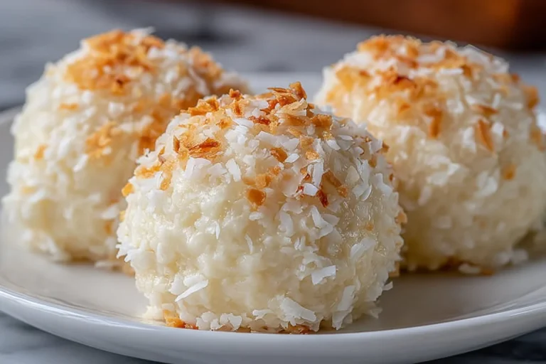 Delicious no-bake coconut cookies arranged on a plate