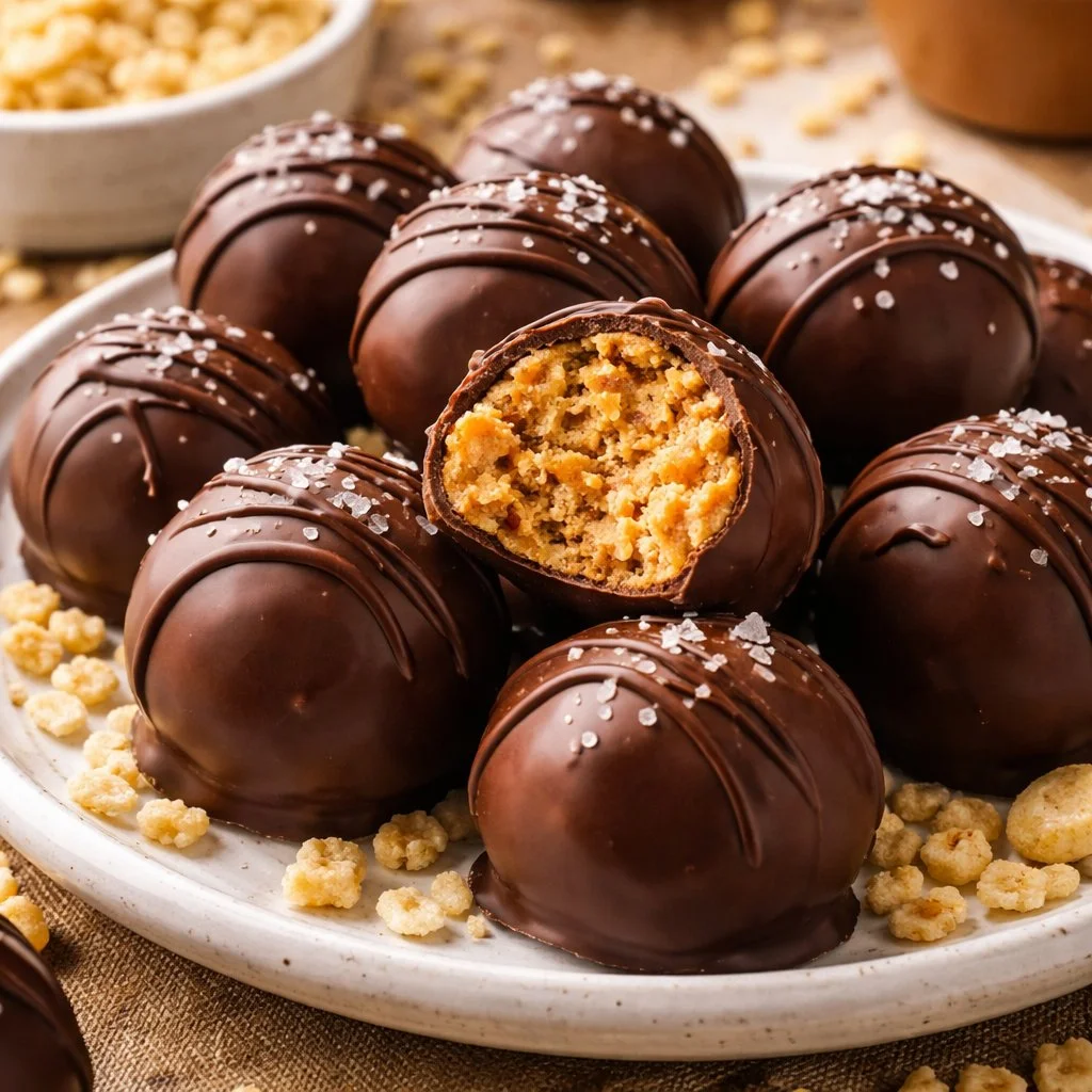 Peanut Butter Balls with Rice Krispies
