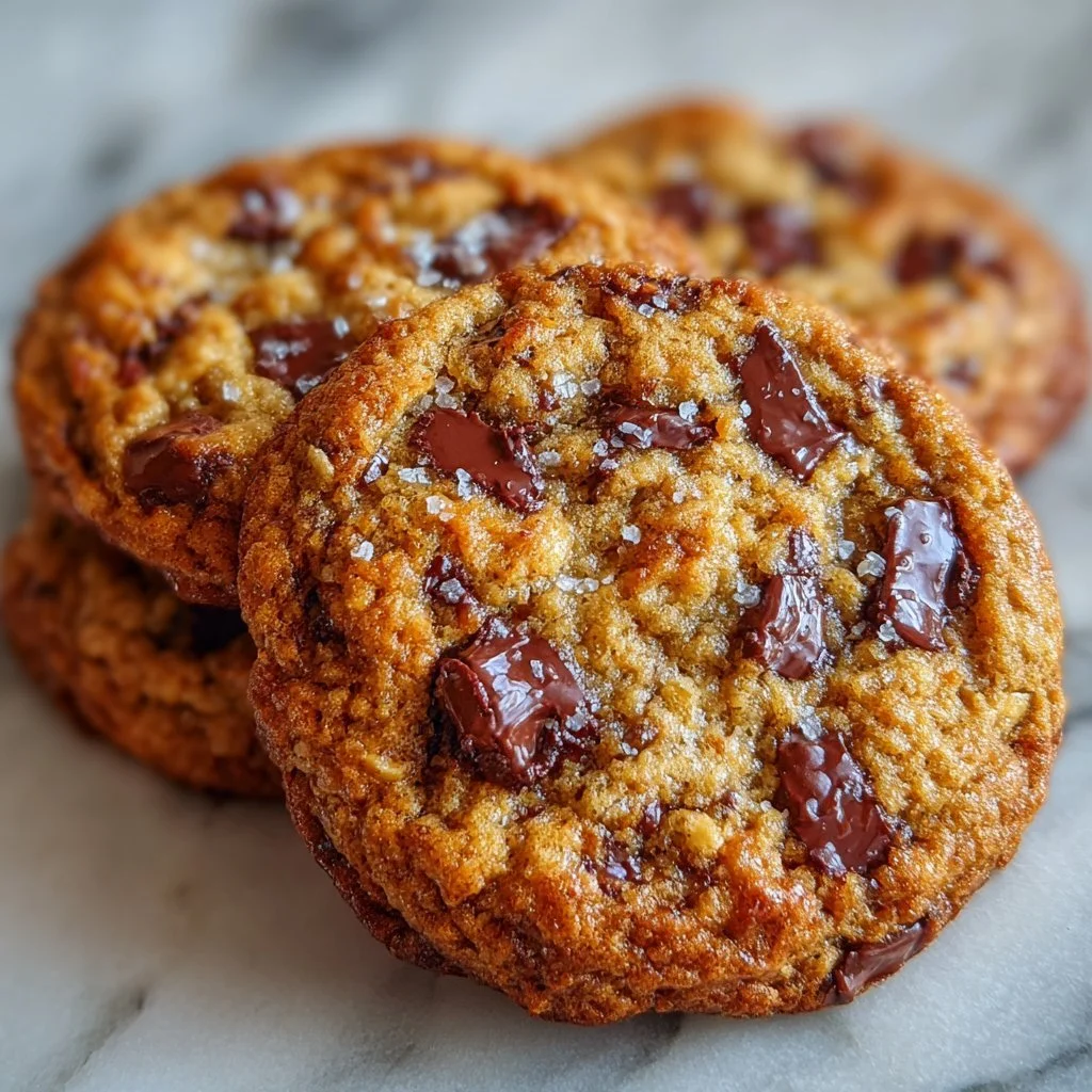 Peanut Butter Oatmeal Chocolate Chip Cookies on a plate