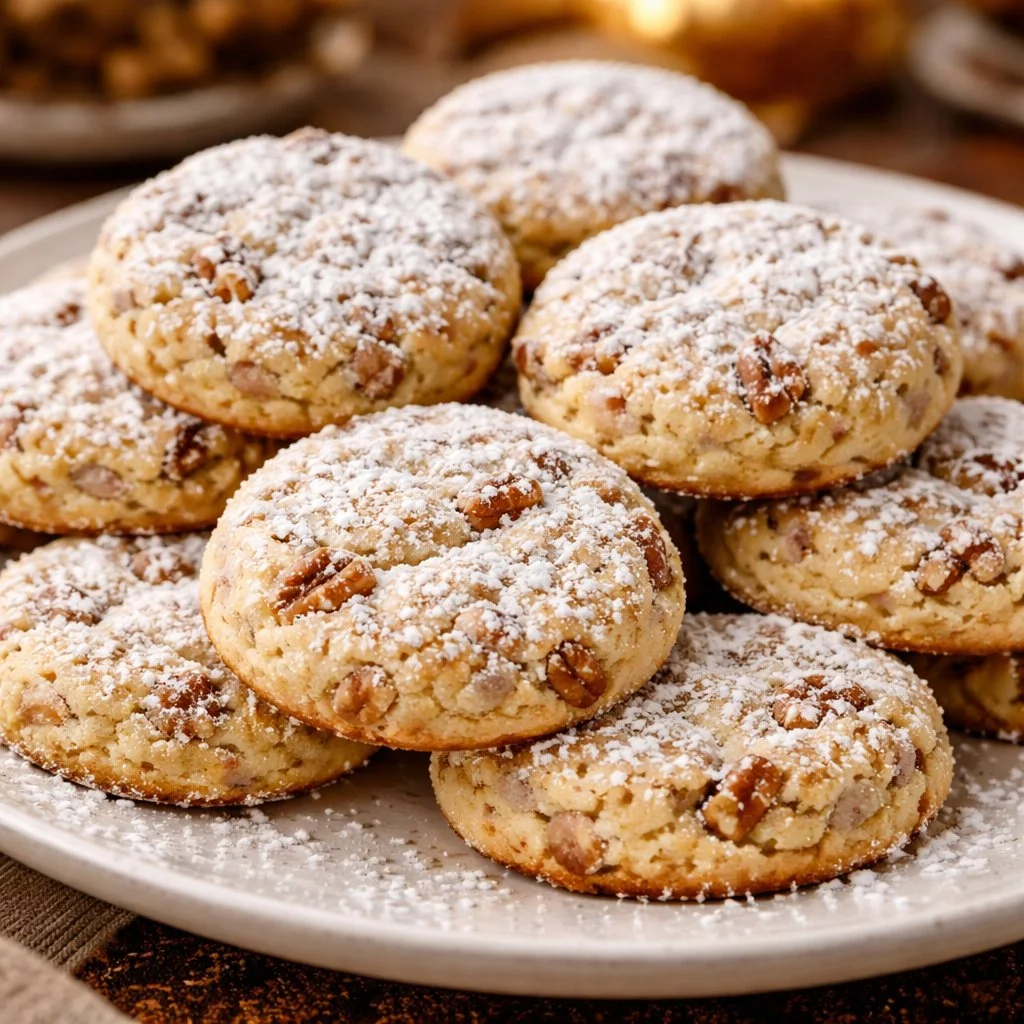 Delicious homemade Pecan Sandies cookies with nuts