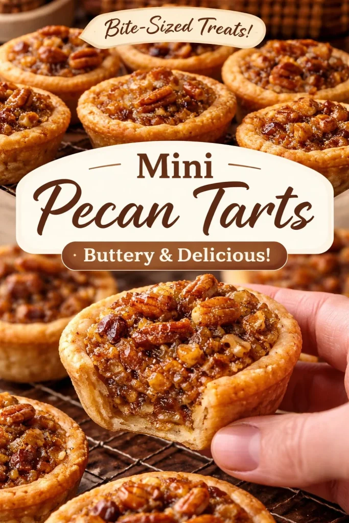 Homemade Pecan Tassies with a rich pecan filling in a buttery crust.