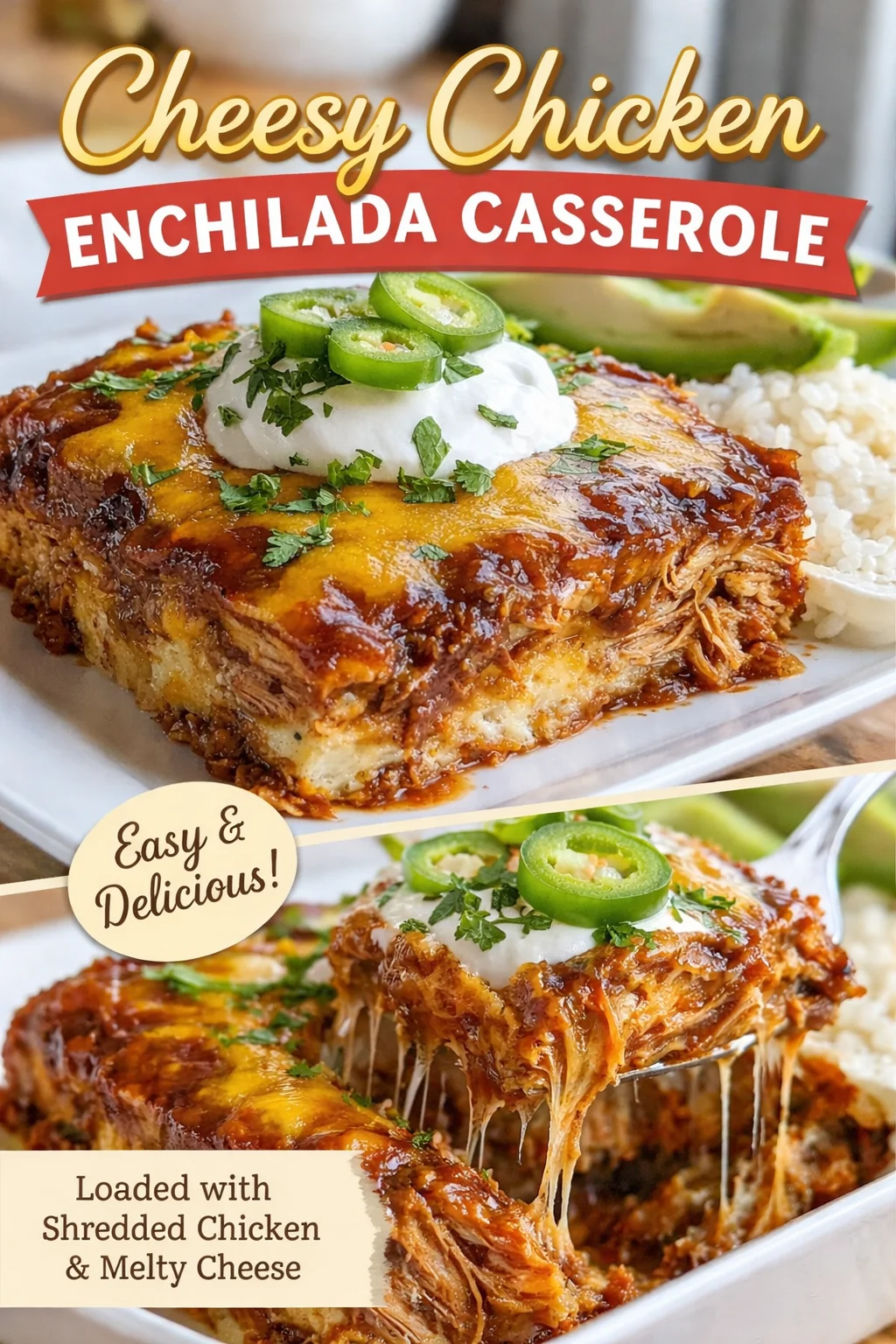 Slow Cooker Chicken Enchilada Casserole