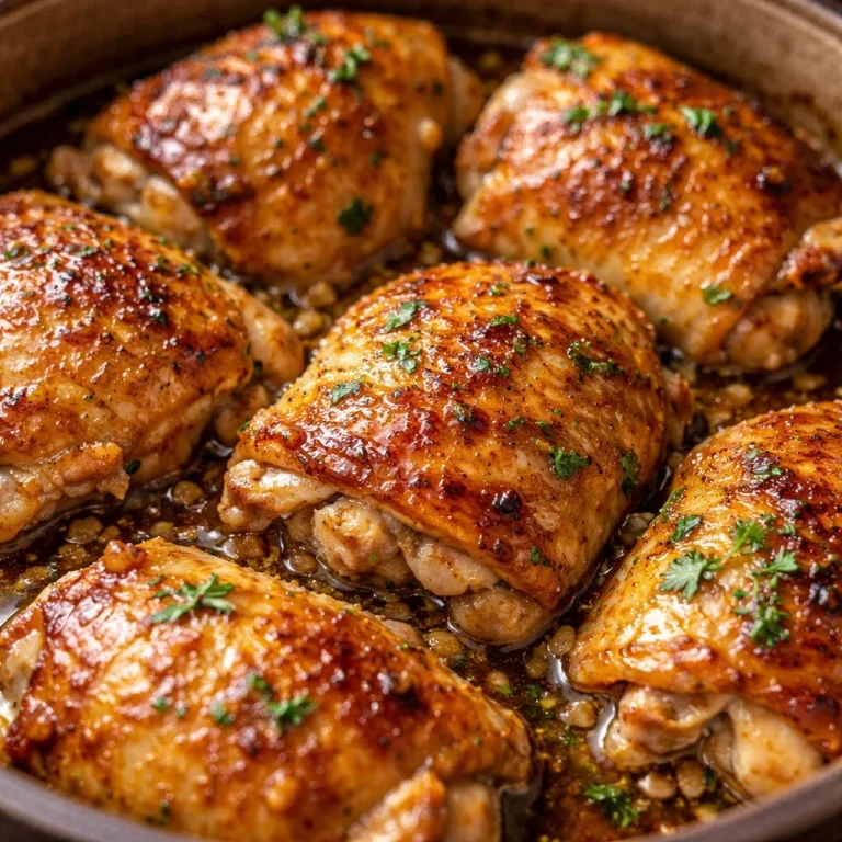 Tender slow cooker chicken thighs served with herbs and spices