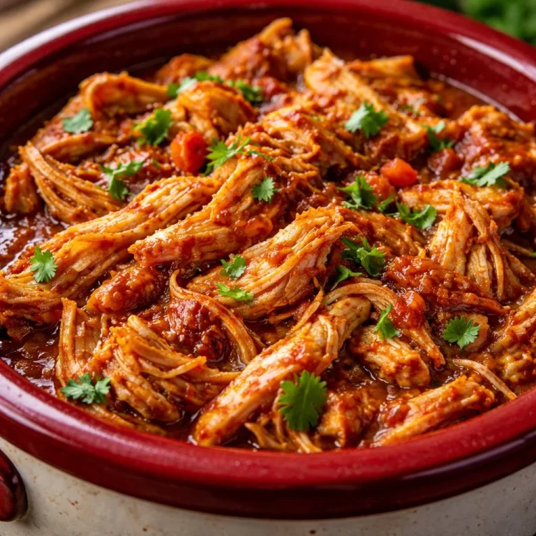 Slow Cooker Chipotle Chicken served in a bowl with fresh toppings