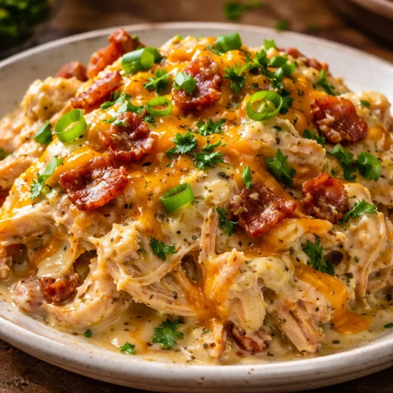 Delicious slow cooker cream cheese crack chicken served on a plate