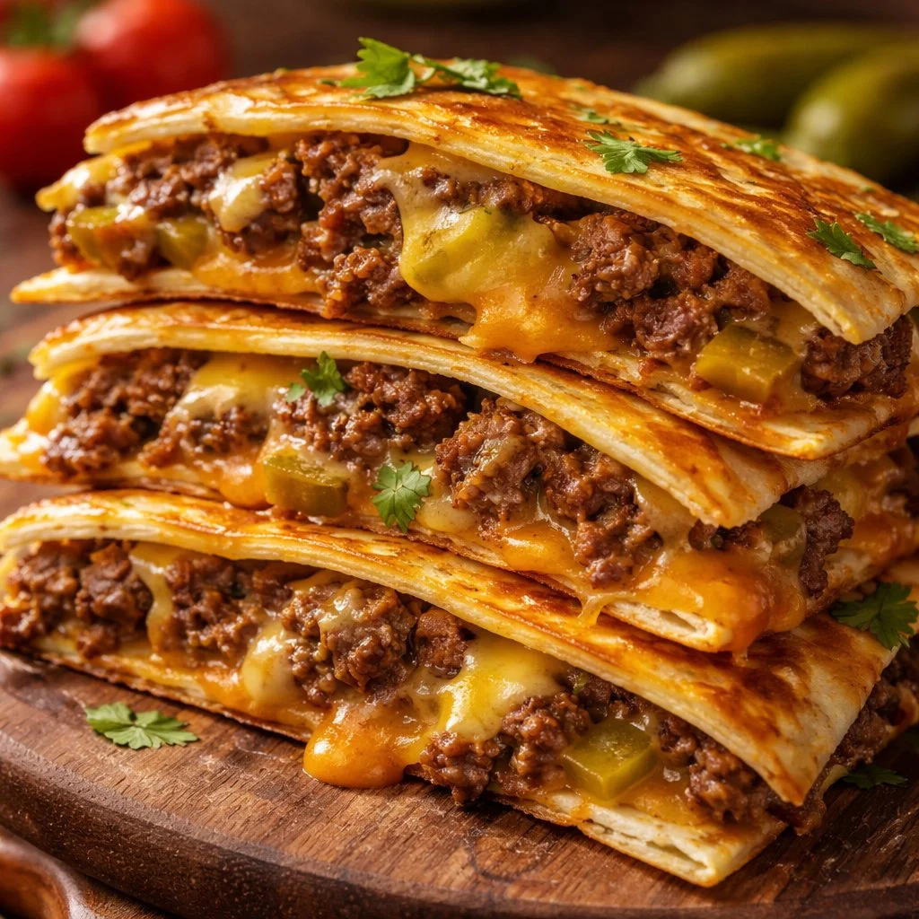 Delicious Smashburger Quesadillas filled with cheese and flavorful ingredients