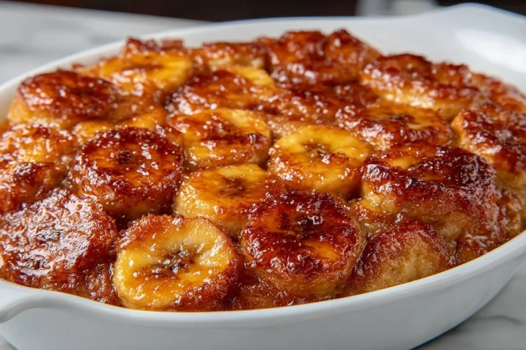 Delicious Southern Banana Cobbler served in a rustic dish.