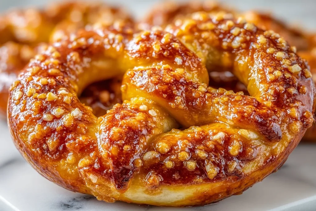 Spicy Buffalo Pretzels in a bowl with dipping sauce
