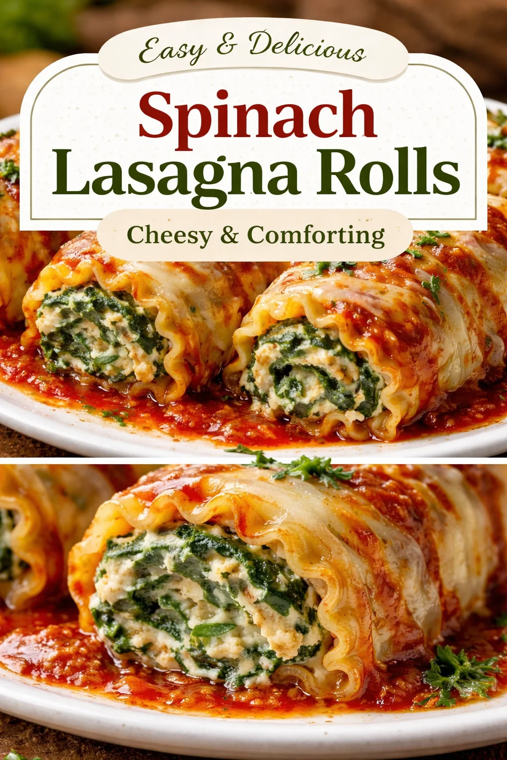 Spinach Lasagna Roll-Ups