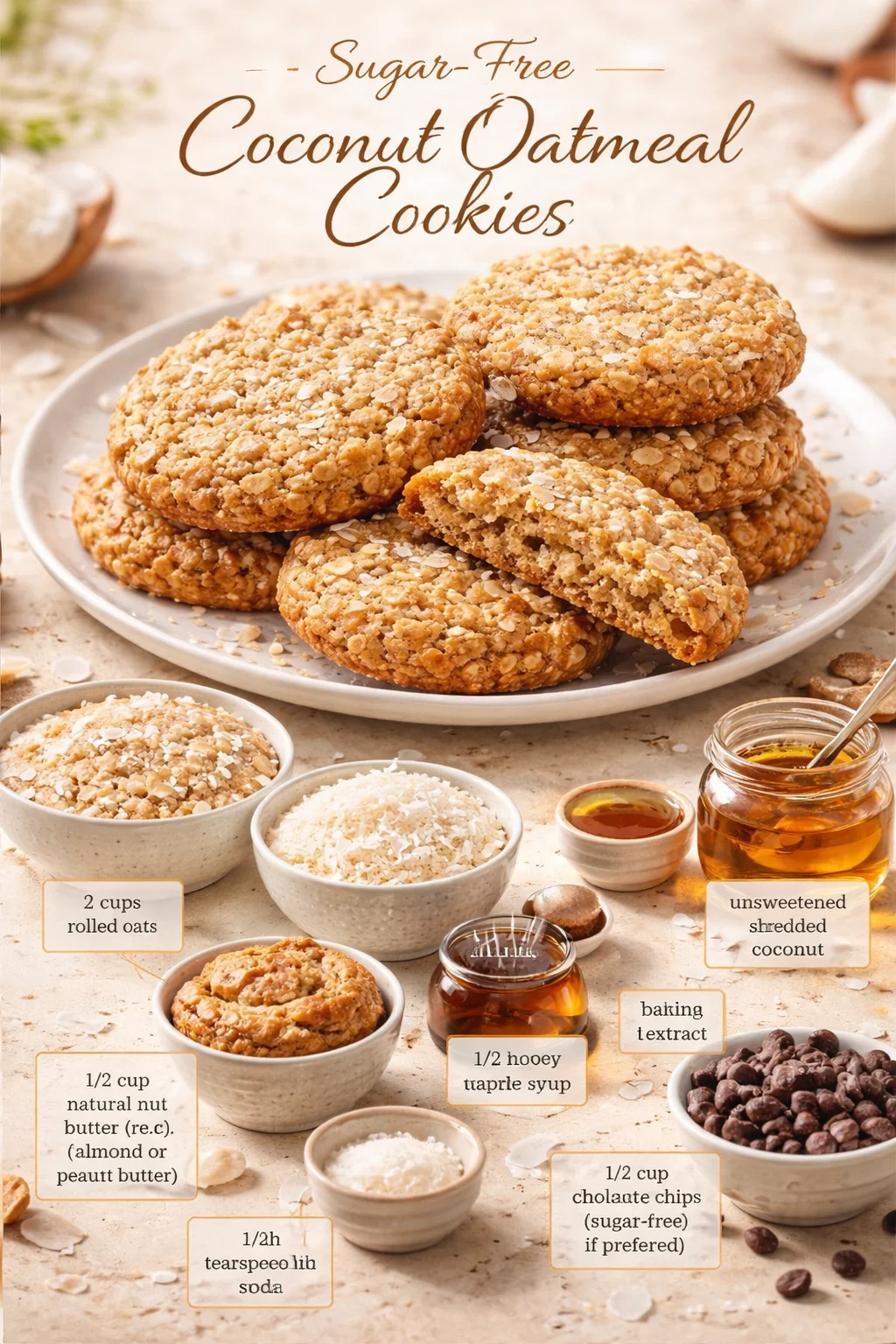 Sugar-Free Coconut Oatmeal Cookies