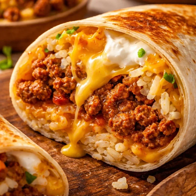 Delicious Beefy Melt Burrito inspired by Taco Bell's recipe.