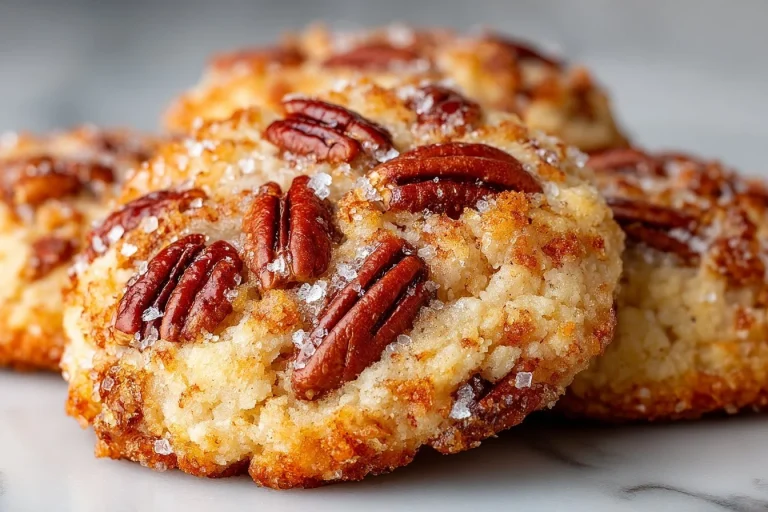 Delicious toffee pecan shortbread cookies on a plate