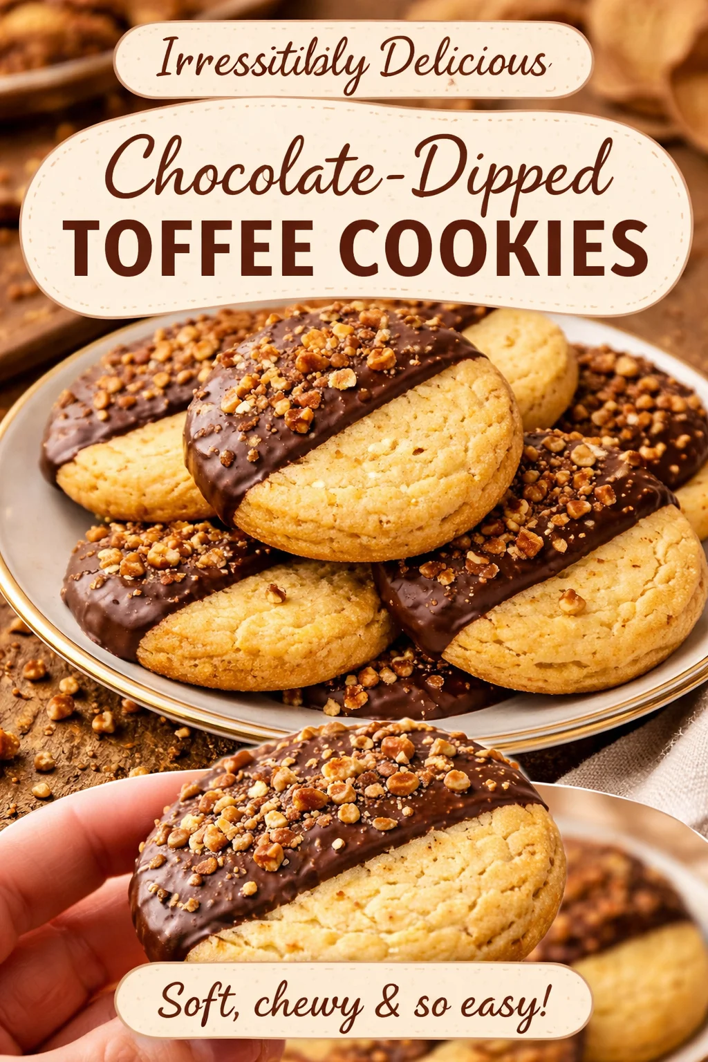 Toffee Pecan Shortbread Cookies